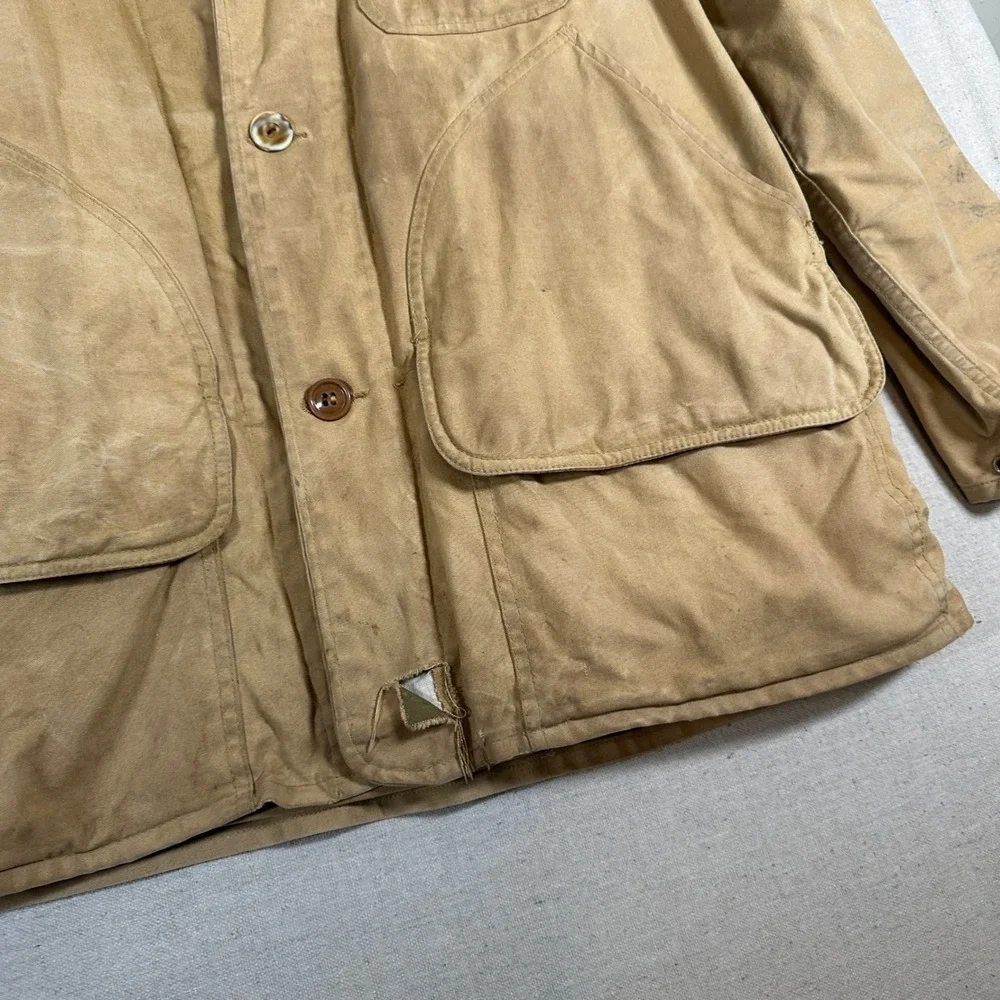 Hawthorne Vintage Tan Hunting‎ Field Jacket Plaid Lined Coat shooting corduroy